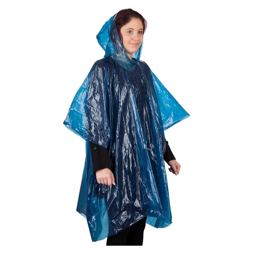 Adults Poncho Keep Dry - Easy To Store - Festivals Blue - Adult Sized