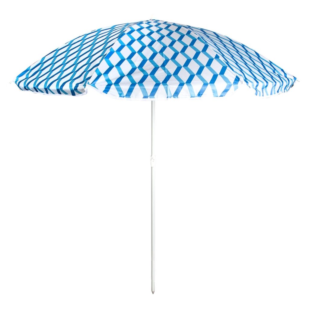 1.5M Parasol In Geo Design  Blue - 170Cm X 140Cm