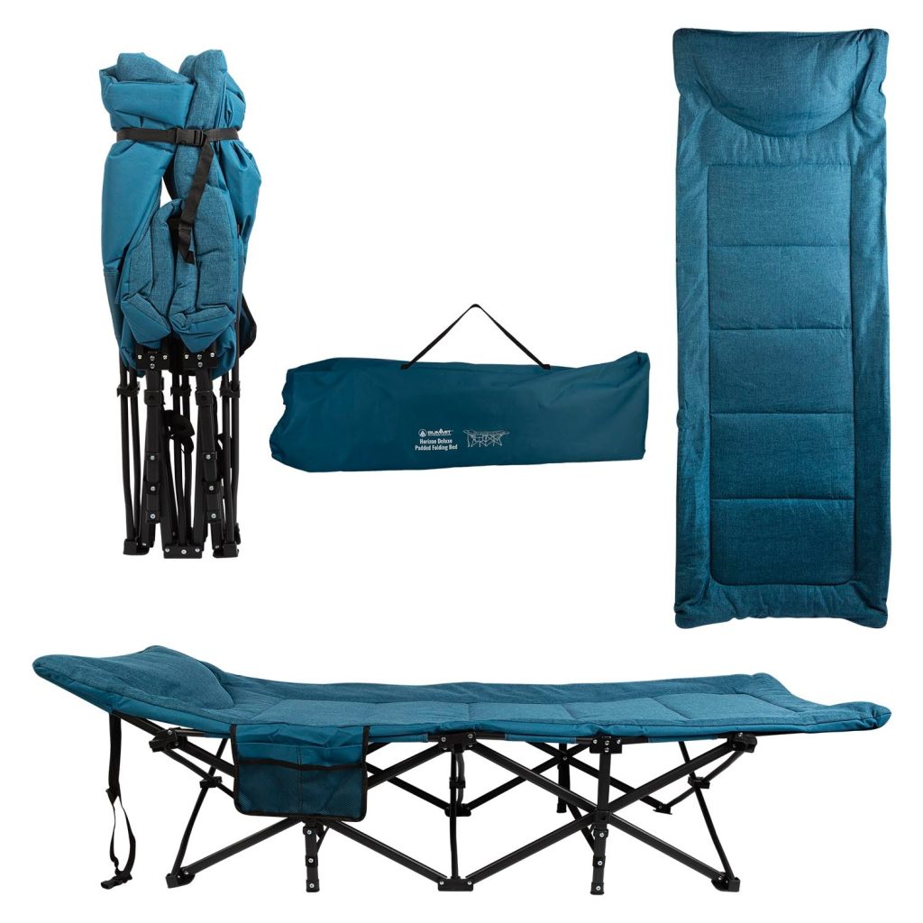 Deluxe Padded Folding Bed  Blue - 188Cm X 68Cm