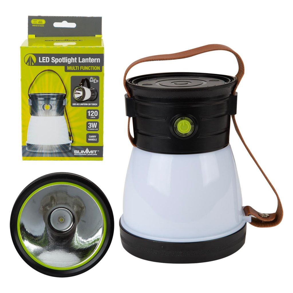 Multi Function Lantern & Spotlight  Grey - 14Cm X 10Cm