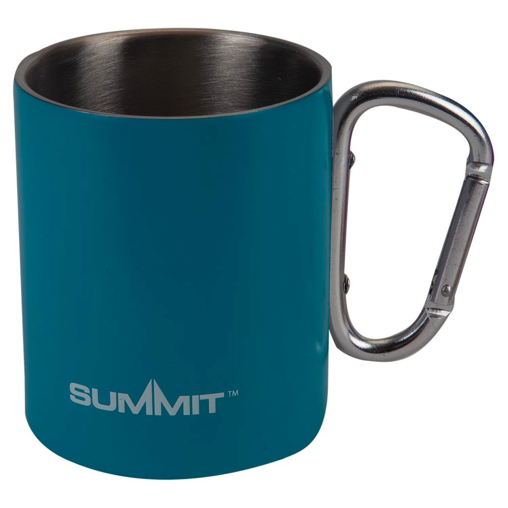 Caribiner Double Walled Mug  Teal - 9Cm X 8Cm