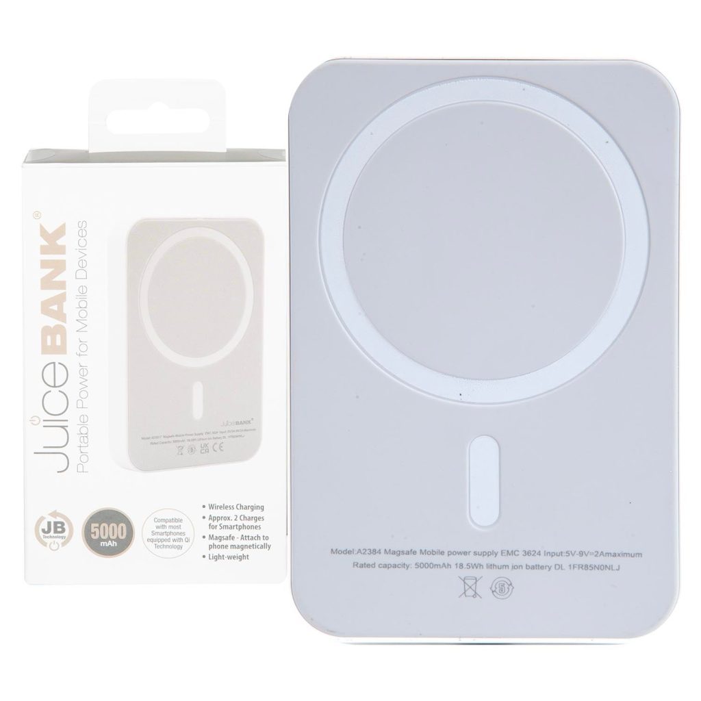 Power Bank In Magnetic Closing Box  White - 12Cm X 8Cm