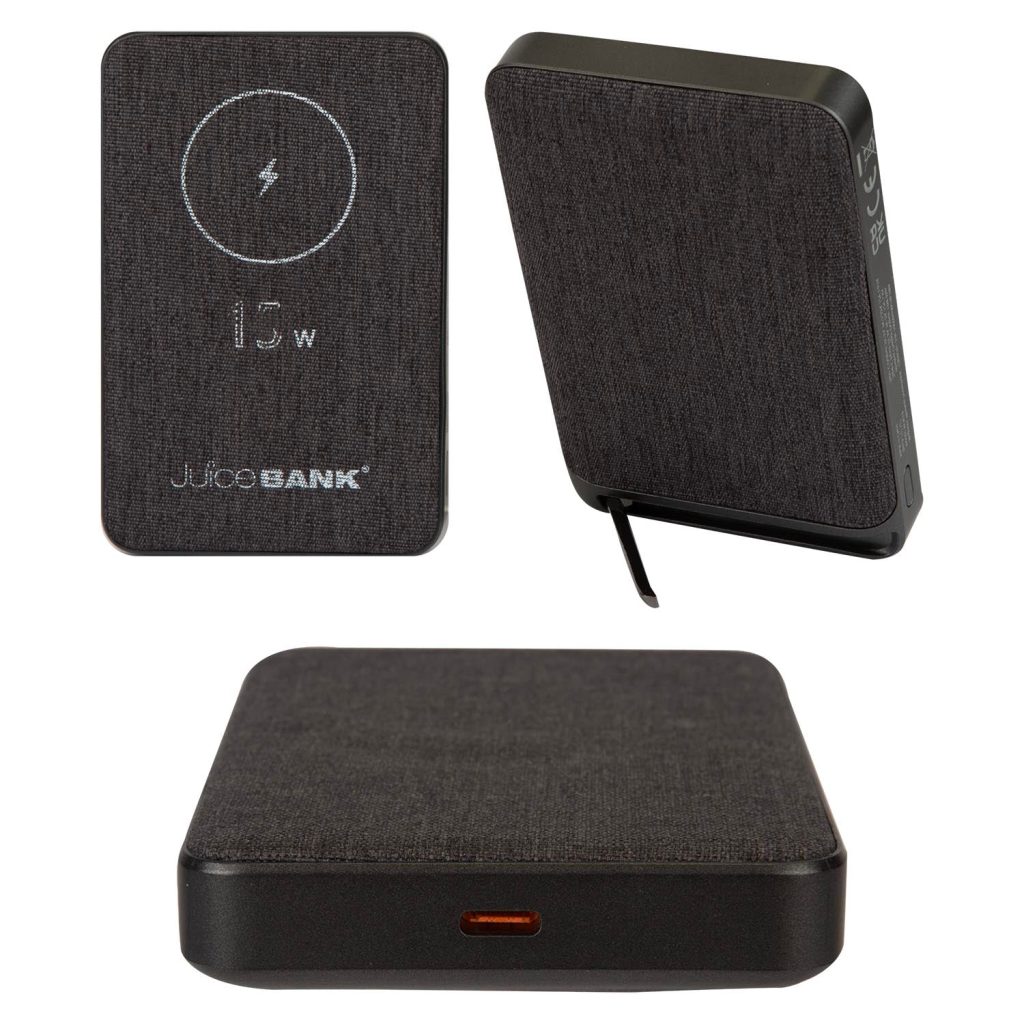 Power Bank With Phone Stand  Black - 13Cm X 8Cm